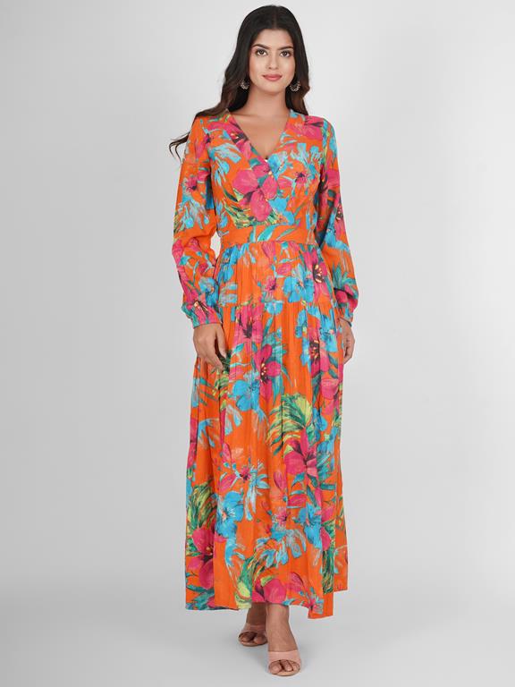 BEACHWEAR DRESS MAXI LS